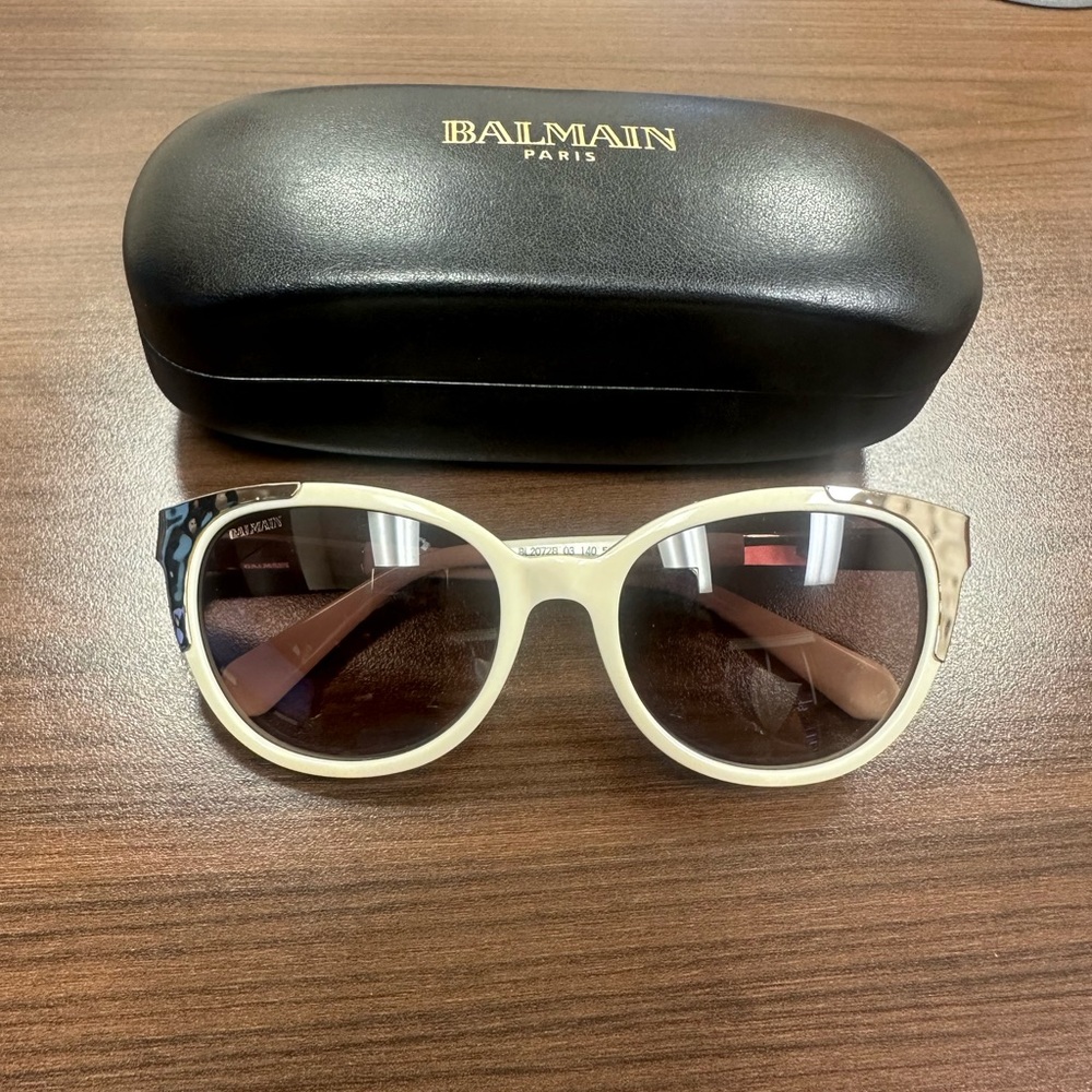 Balmain Ivory Gold  Sunglasses NWOT